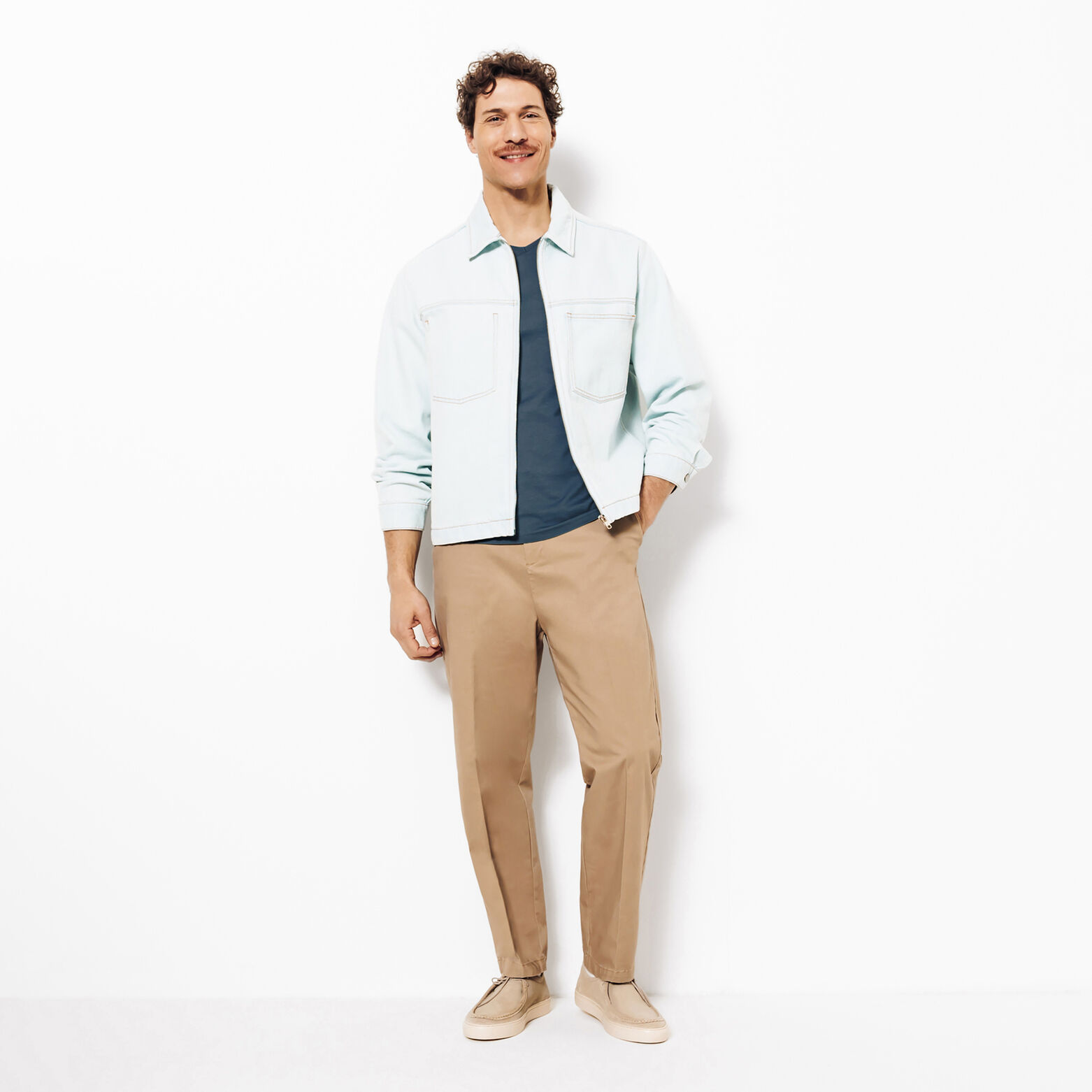 Tee shirt col V en coton