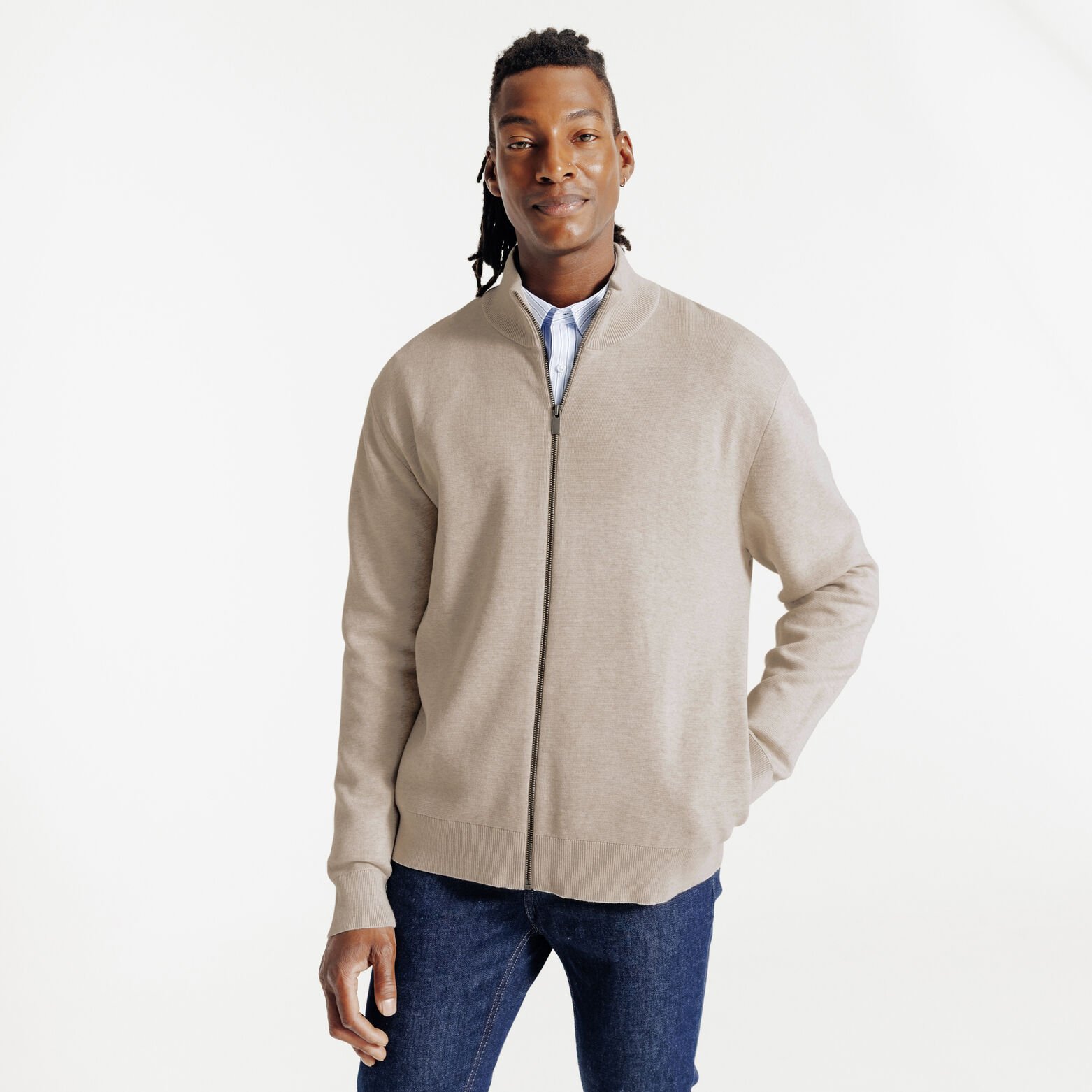 Gilet zipp&eacute; col montant