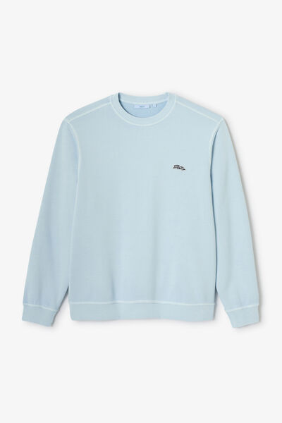 Sweat col rond effet d&eacute;lav&eacute; patch