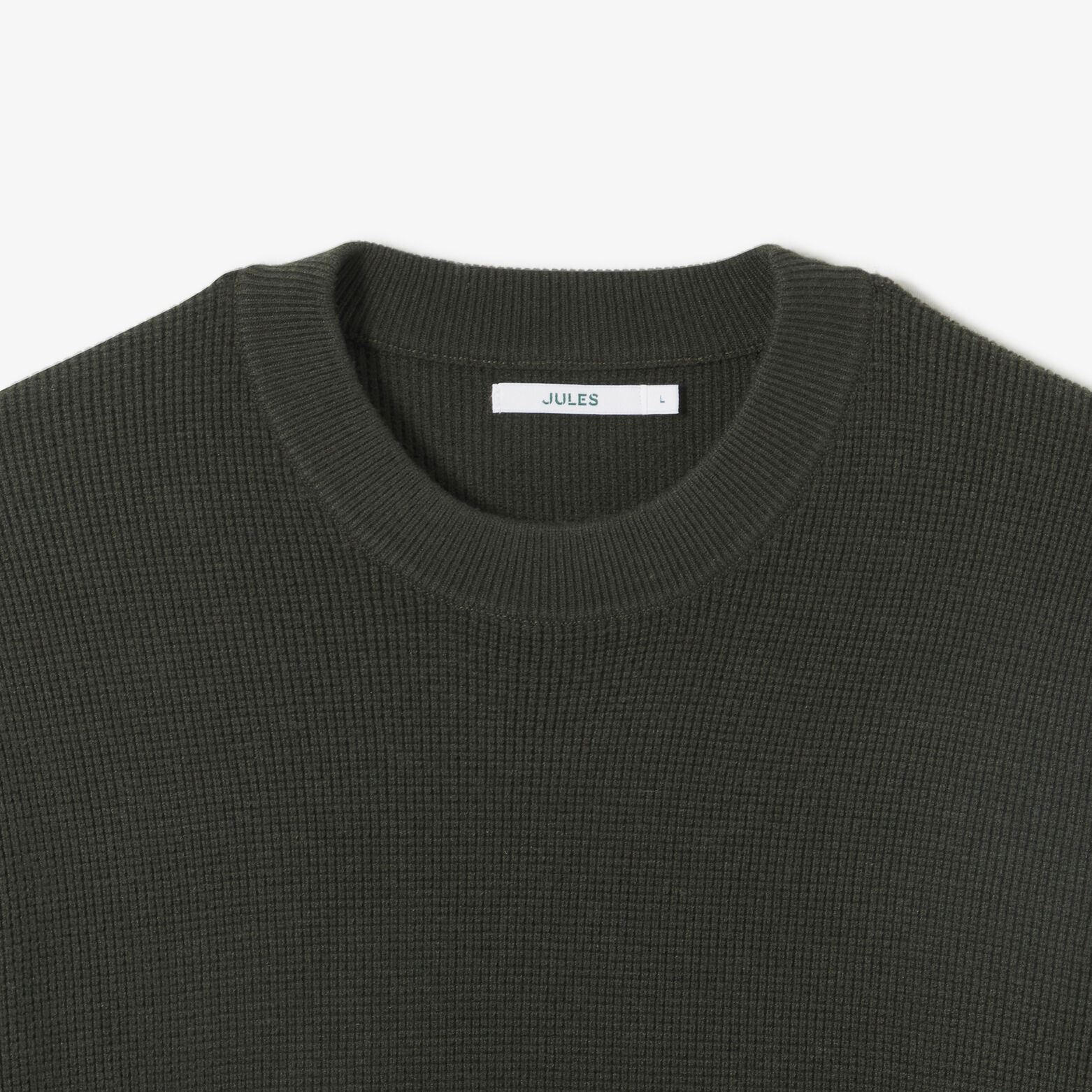 Pull col rond jeux de points fantaisie