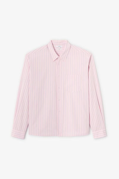Chemise boxy en coton ray&eacute;e