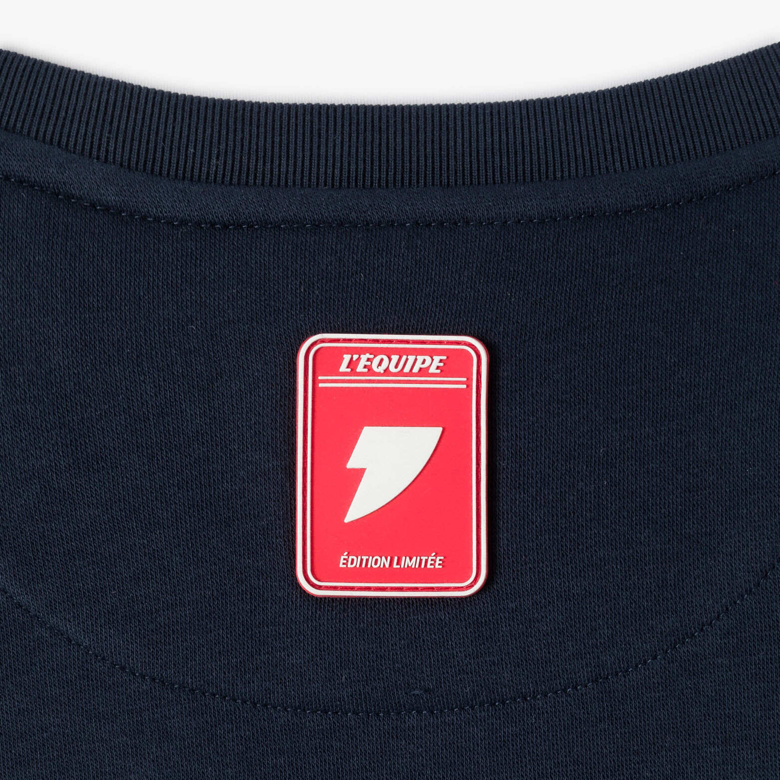 Sweat col rond d&eacute;tail bouclette licence L'&Eacute;quipe