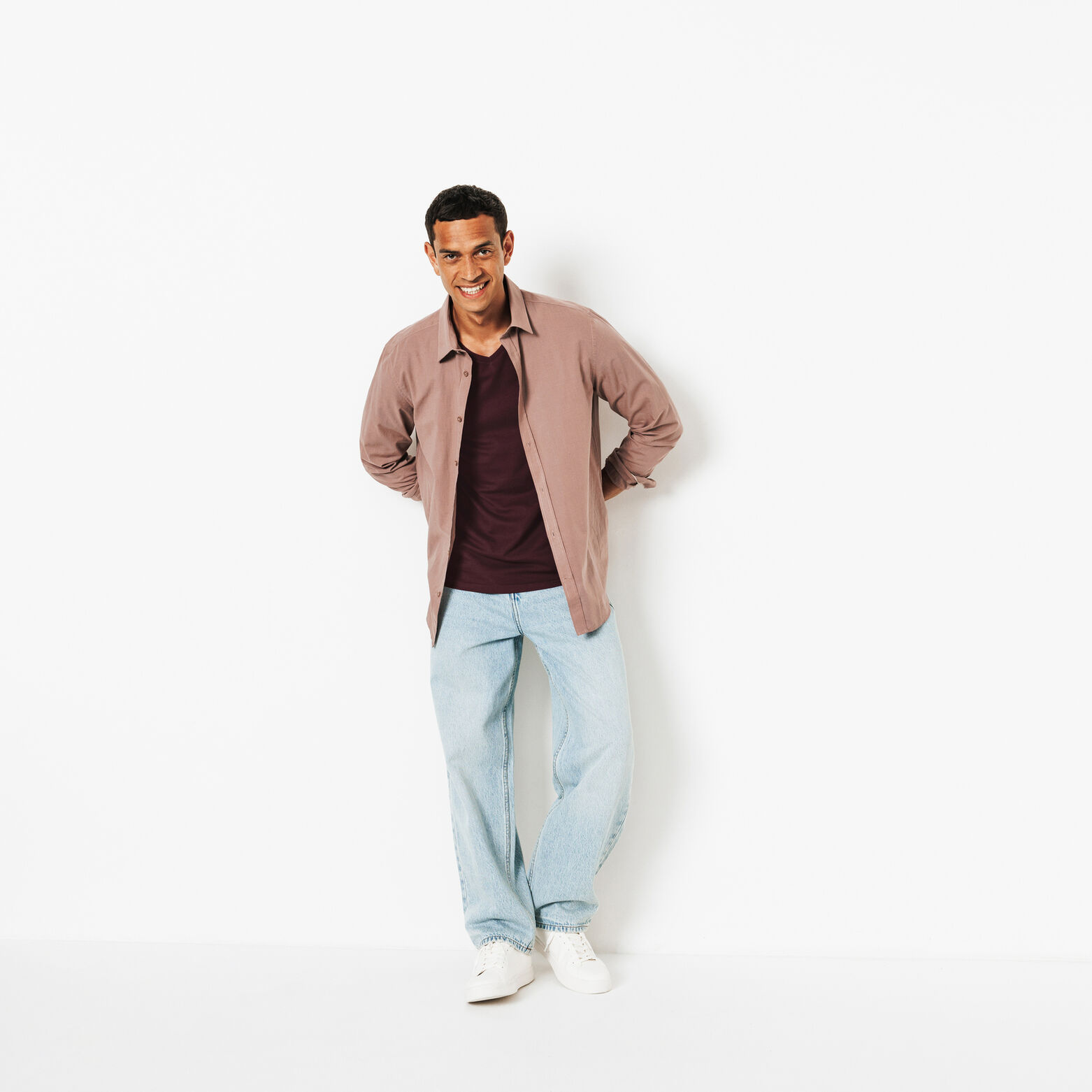 Tee shirt col V en coton