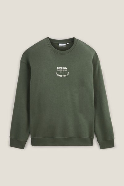Sweat col rond imprim&eacute; devant dos