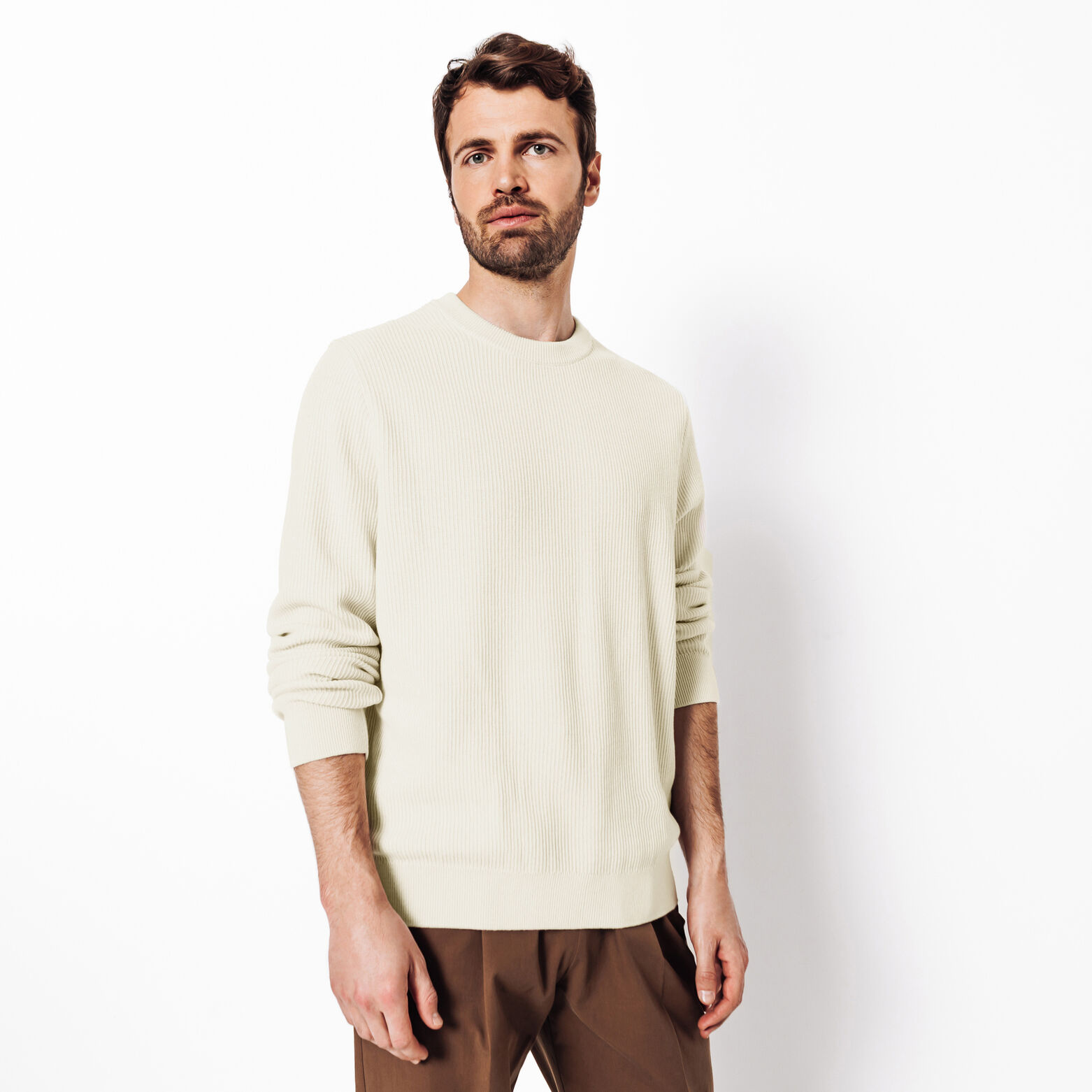 Pull col rond c&ocirc;te fantaisie