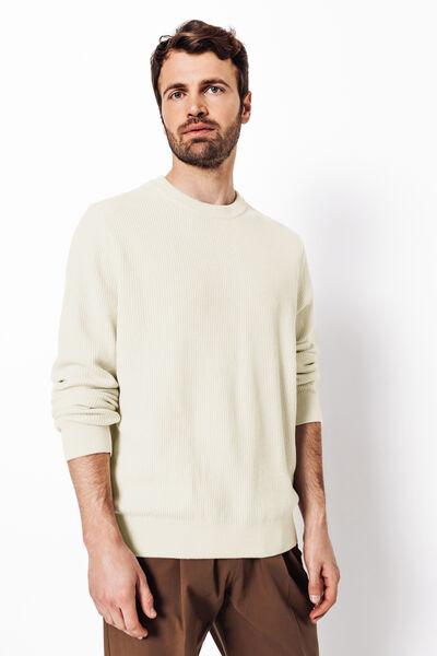 Pull col rond c&ocirc;te fantaisie