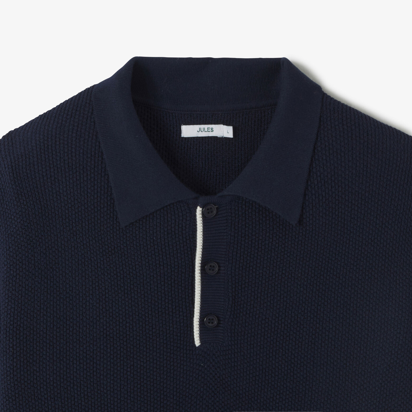 Polo en maille col boutonn&eacute;