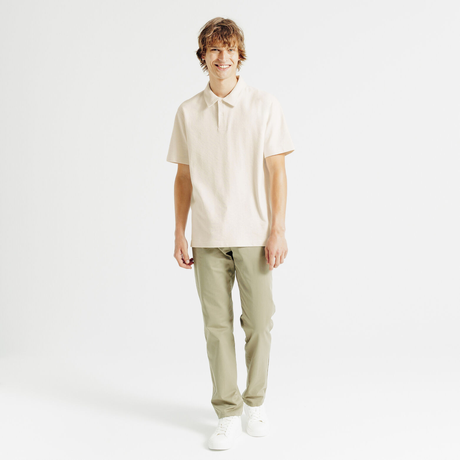 Polo korte mouwen in textuurstof