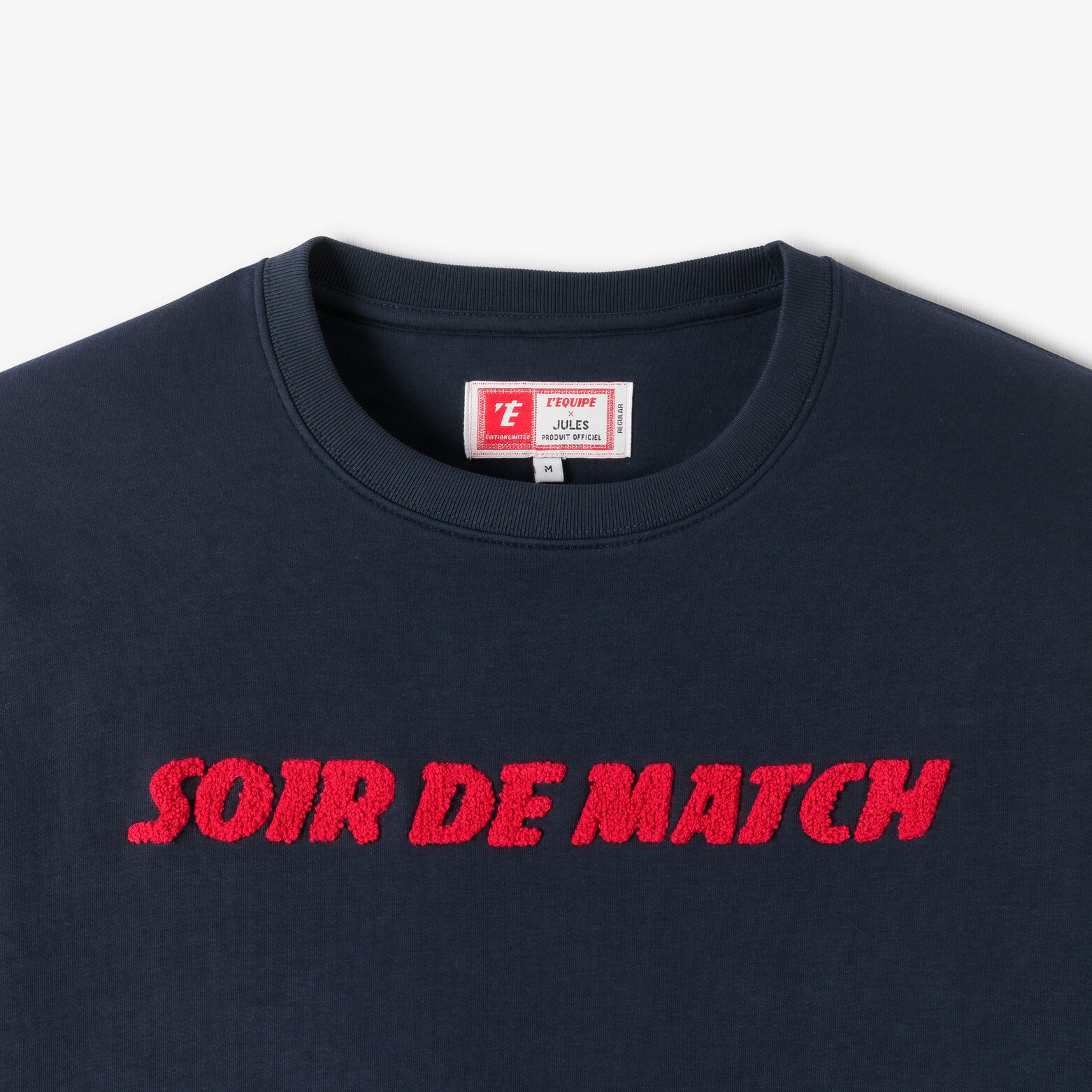 Sweat col rond d&eacute;tail bouclette licence L'&Eacute;quipe