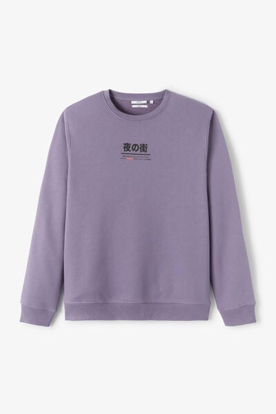 Sweat col rond imprim&eacute; japonais devant dos