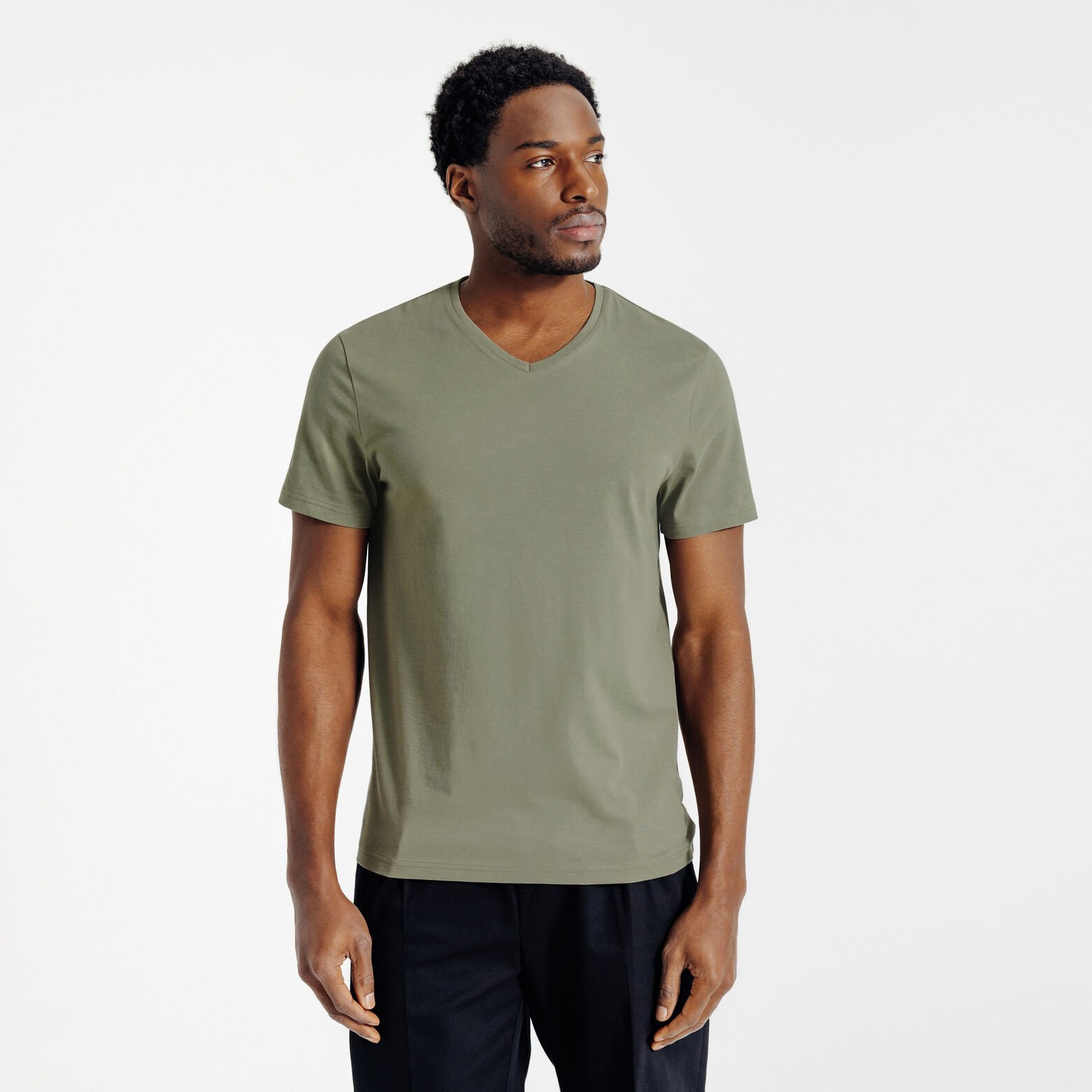 Tee shirt col V en coton