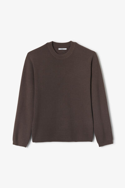 Pull col rond jeux de points fantaisie