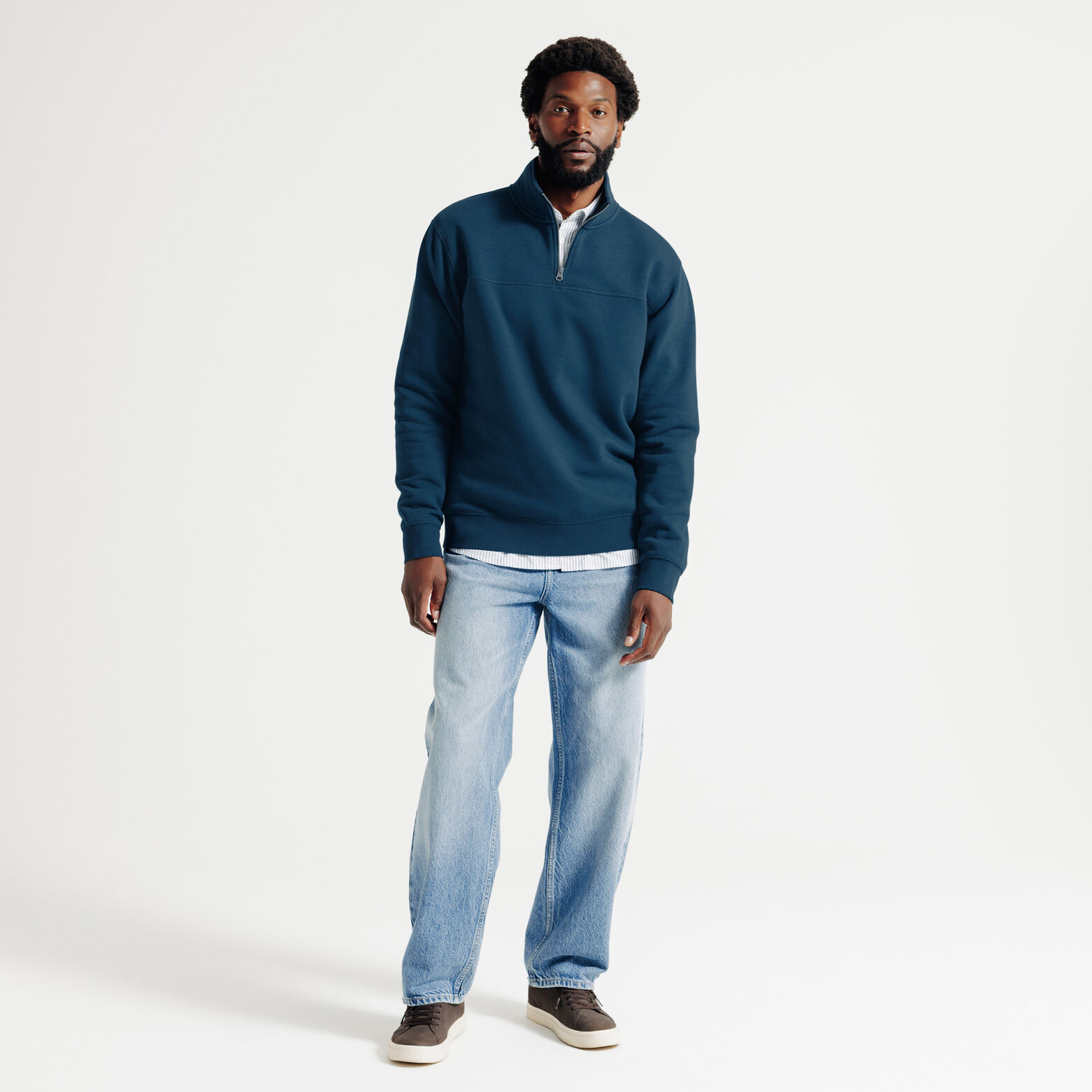 Sweat col montant zipp&eacute; uni