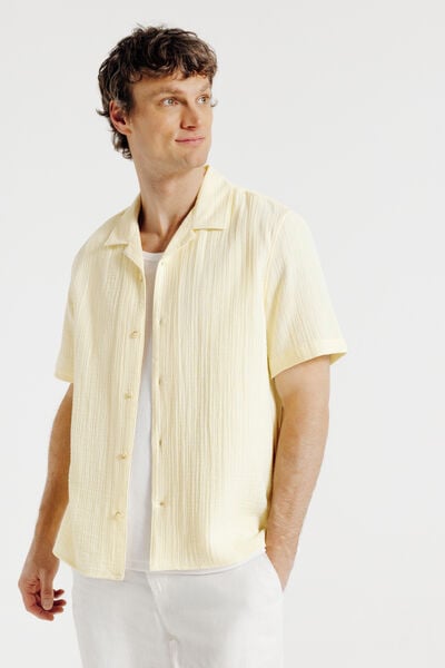 Chemisette en gaze de coton col requin