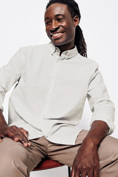 Chemise oxford en coton ray&eacute;e