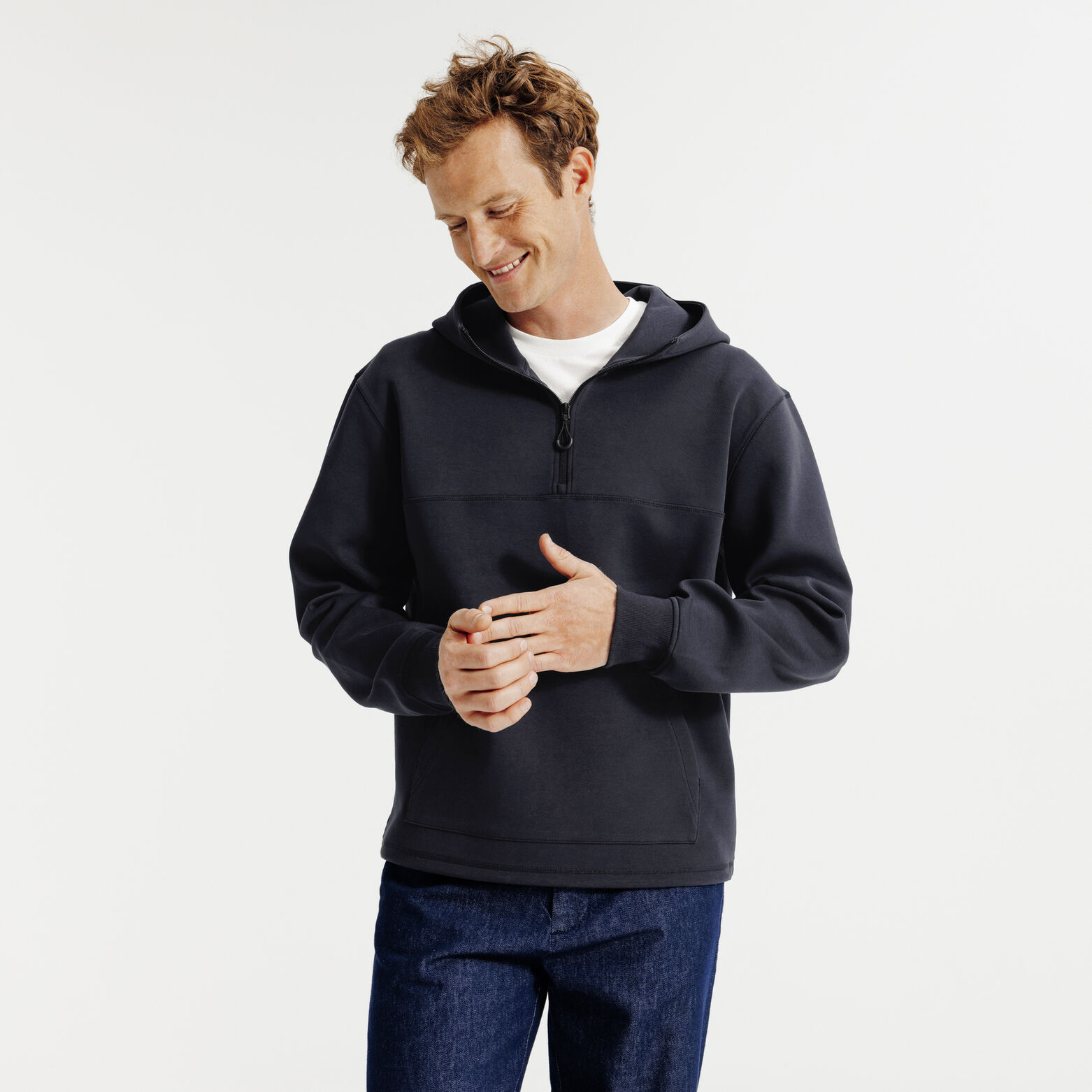 Sweat &agrave; capuche zipp&eacute; cordons