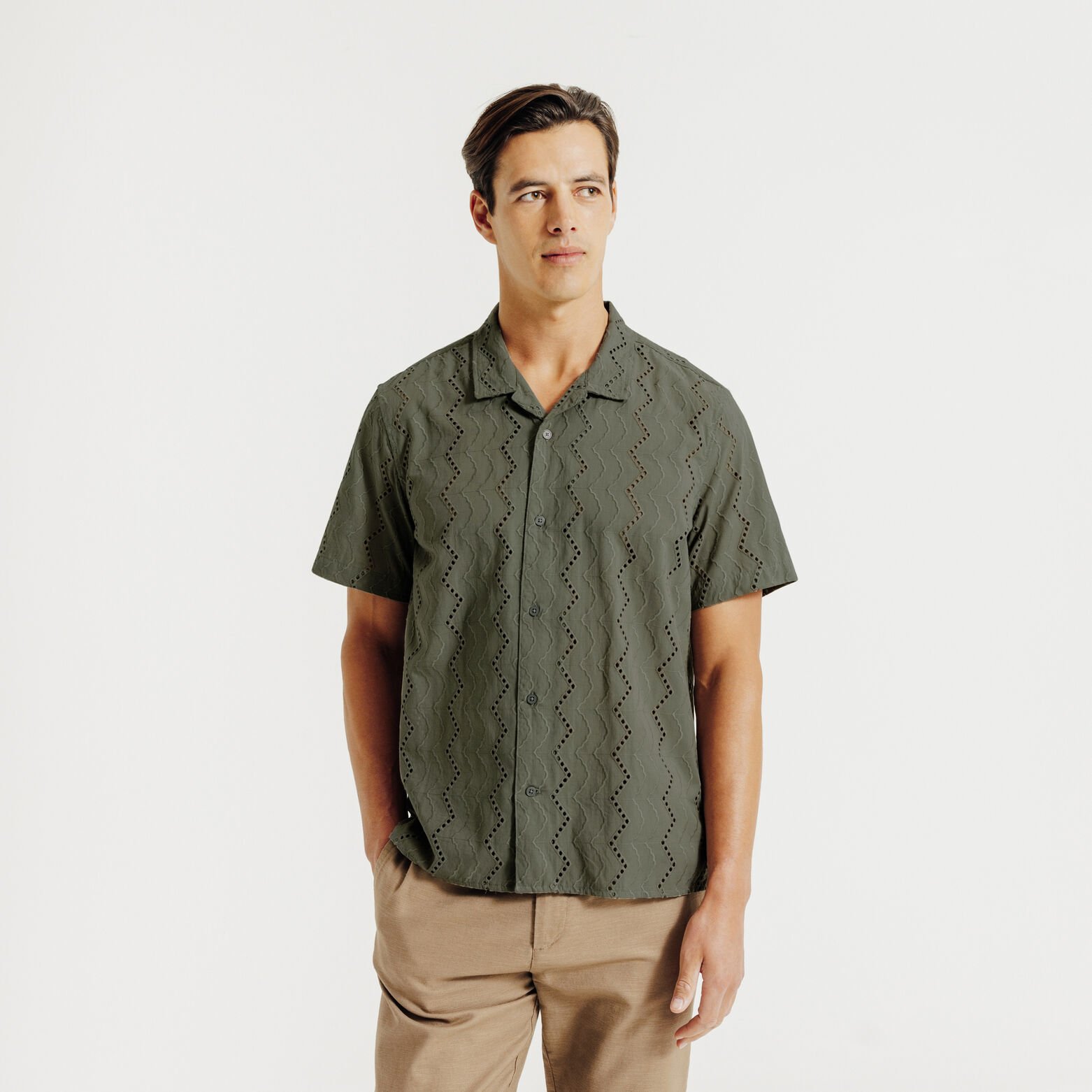 Chemisette en coton brod&eacute;e