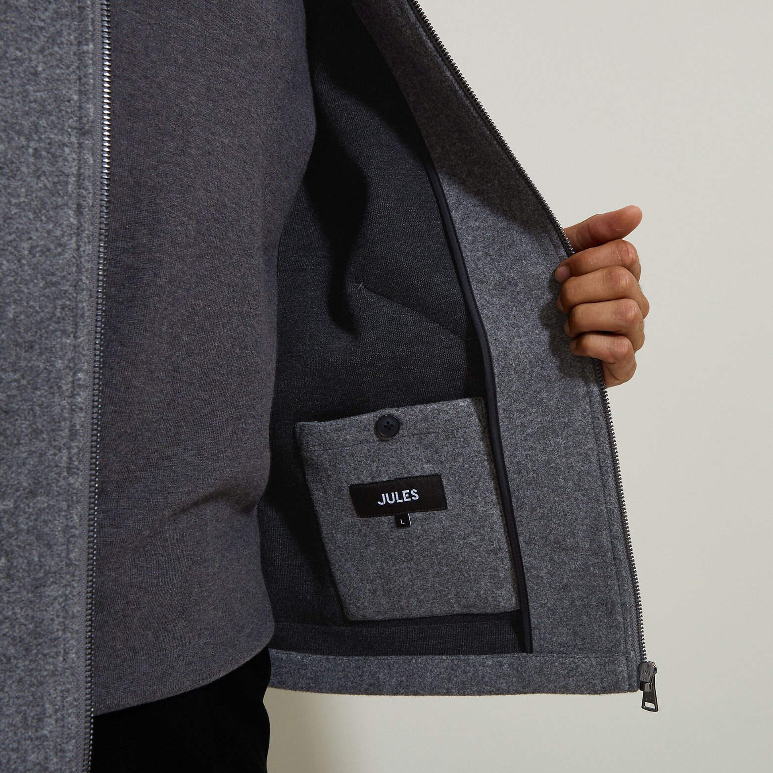 Blouson col chemise zipp&eacute;e