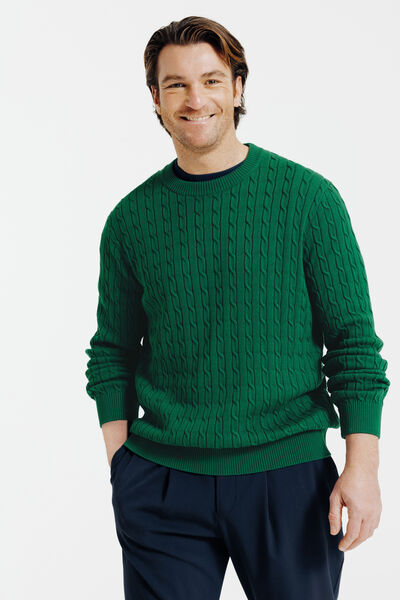 Pull col rond torsad&eacute;