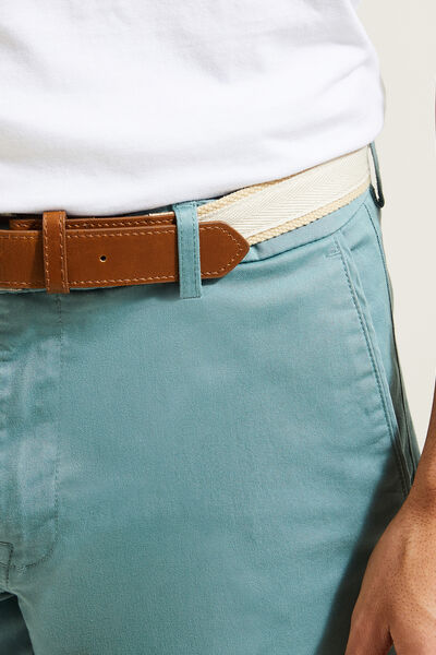 Bermuda chino uni avec ceinture