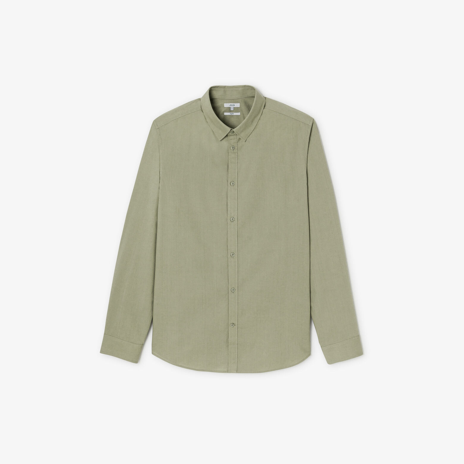 Hemd in katoen met semi Italiaanse kraag