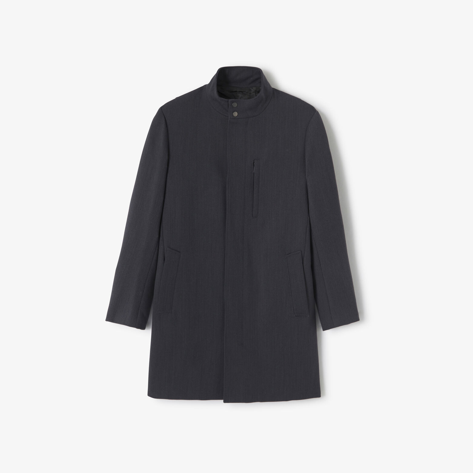 Lange wintermantel met opstaande kraag