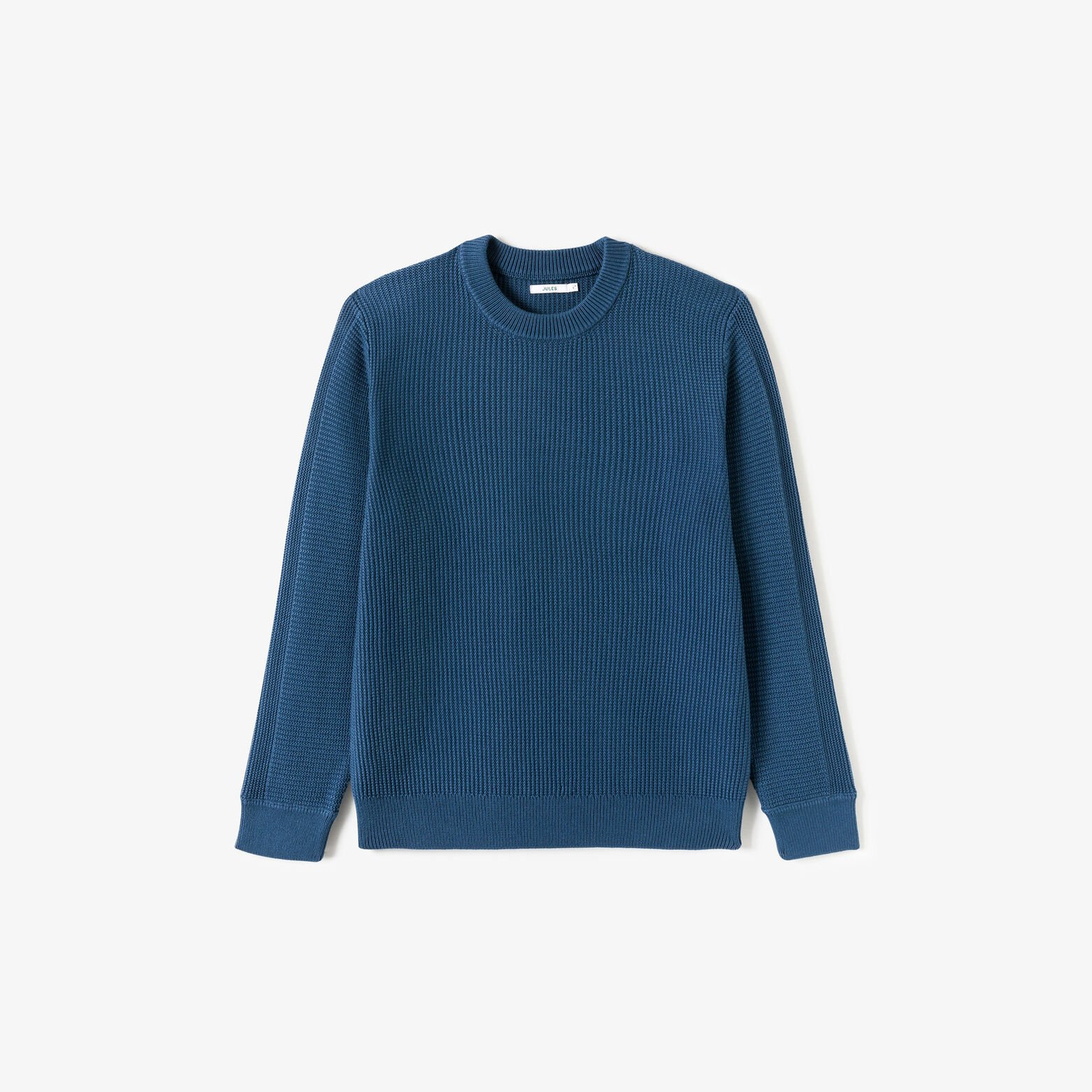 Pull col rond jeux de points fantaisie