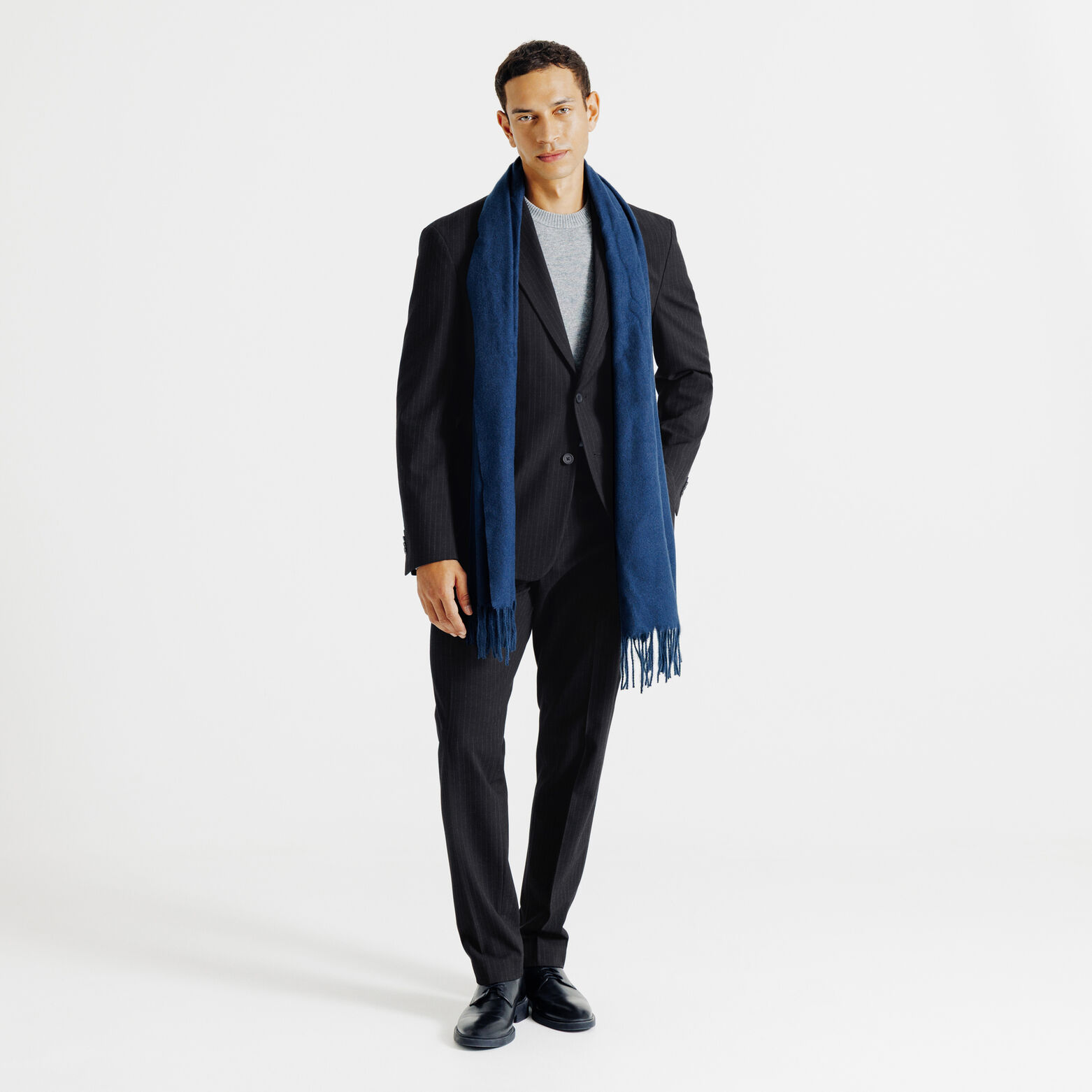 Costume 2 pi&egrave;ces confort ray&eacute; - Bleu fonc&eacute;