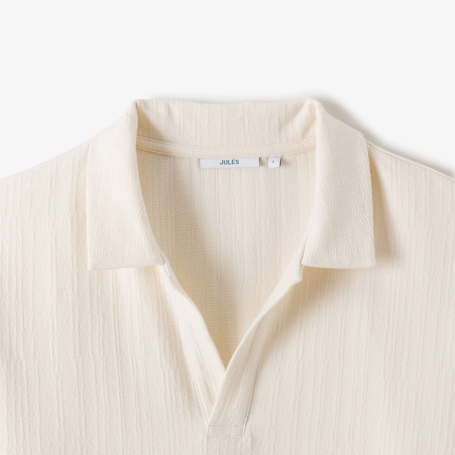 Polo manches courtes col resort textur&eacute;