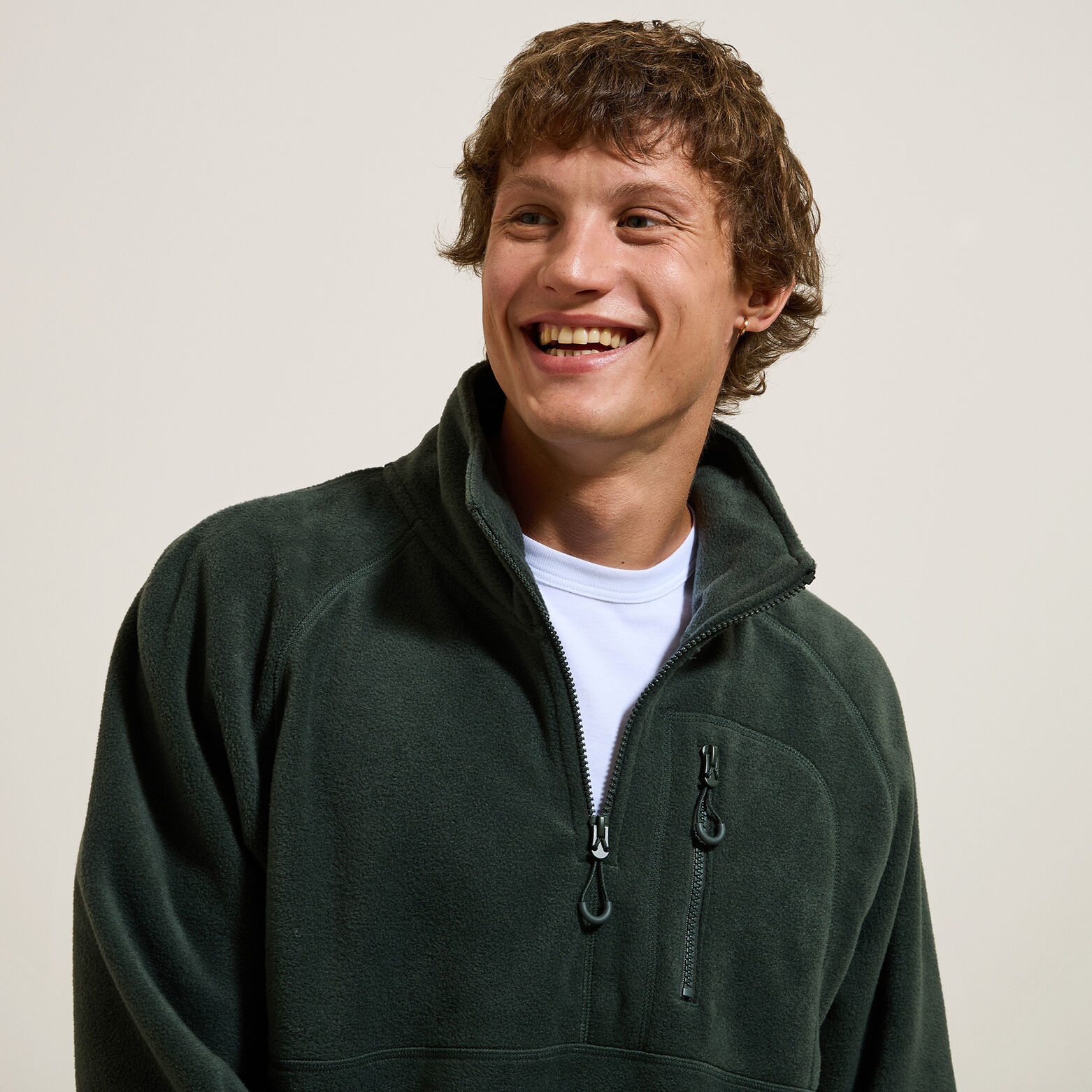 Sweat col montant zipp&eacute; polaire