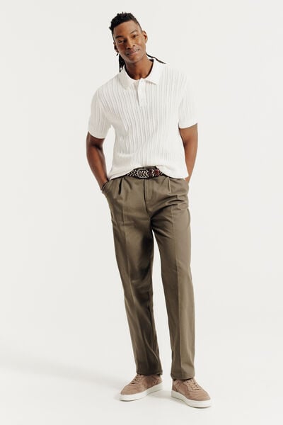 Polo en maille manches courtes jeux de points