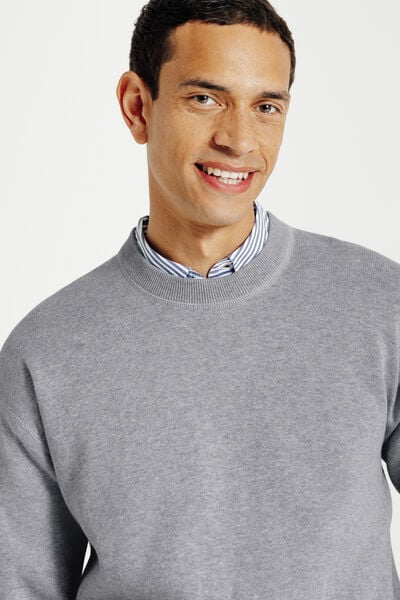 Pull col rond relax tricotage jacquard