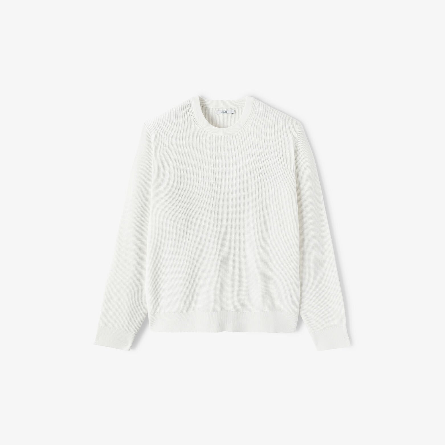 Pull col rond jeux de points fantaisie