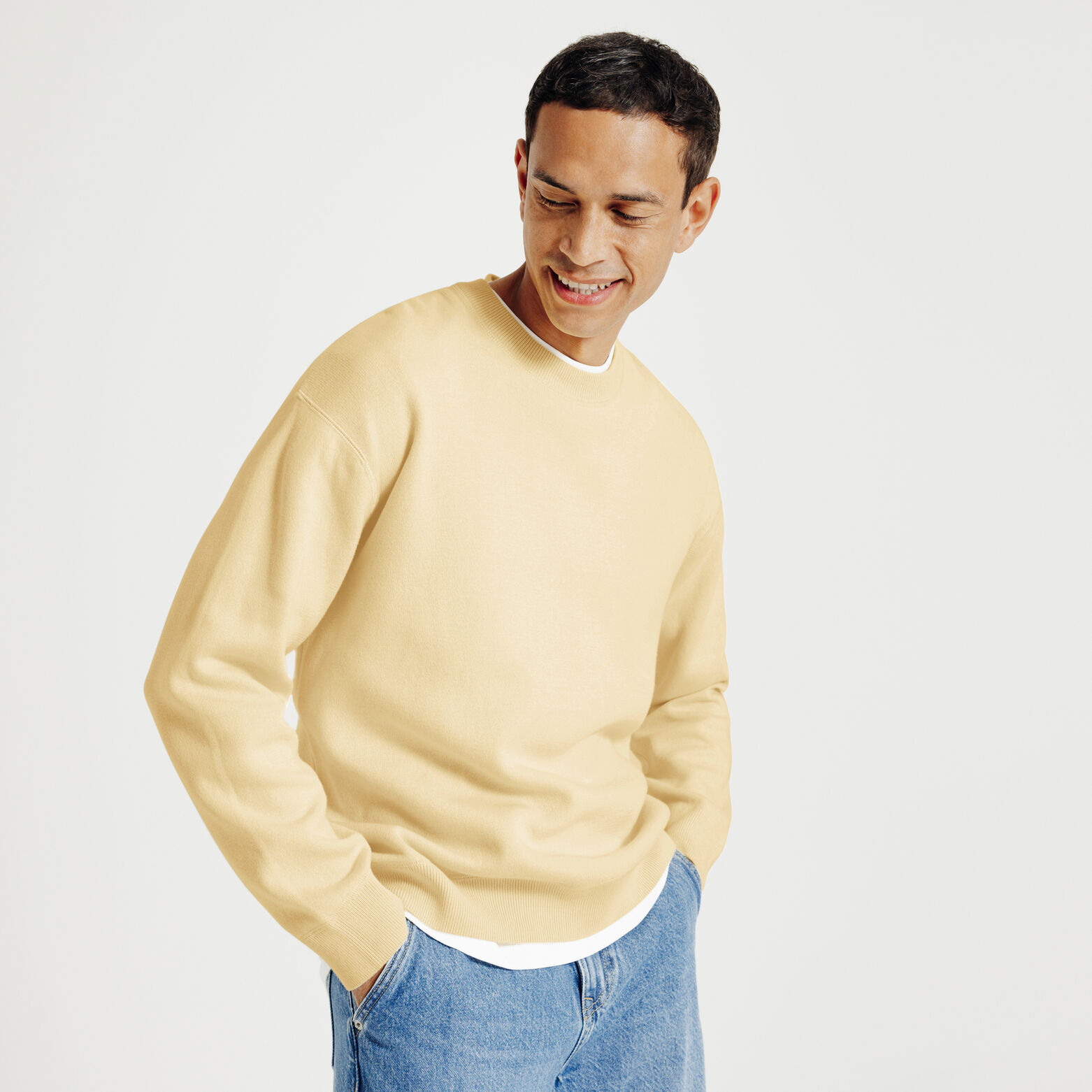 Pull col rond relax tricotage jacquard