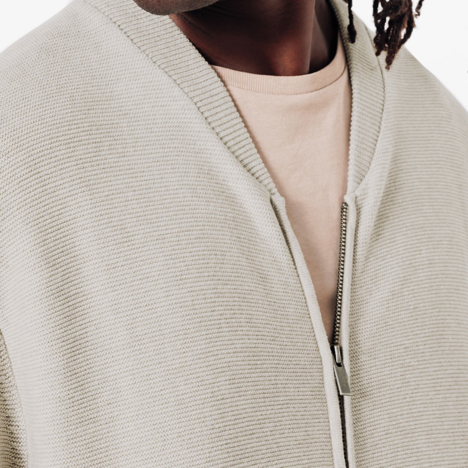 Gilet zipp&eacute; jeux de points col typ&eacute; sport