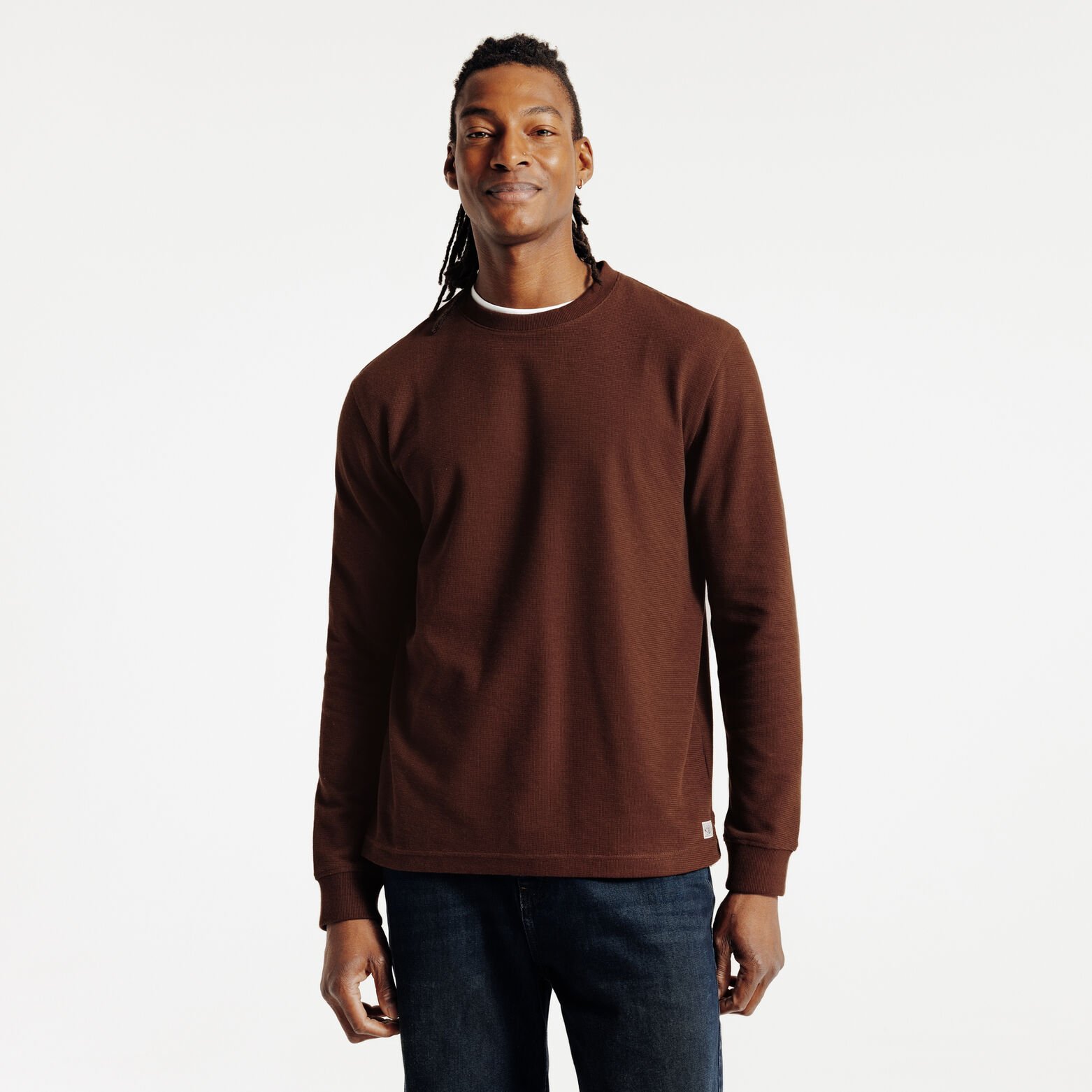 T-shirt lange mouwen in reli&euml;fstof