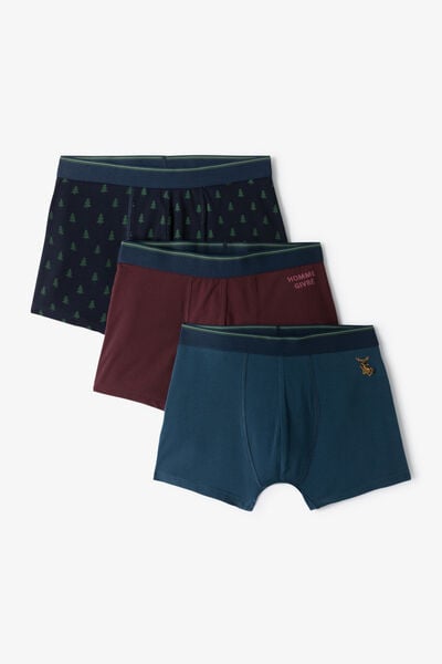Coffret 3 boxers esprit No&euml;l