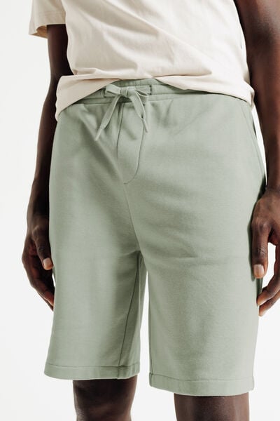 Short en molleton taille &eacute;lastiqu&eacute;e