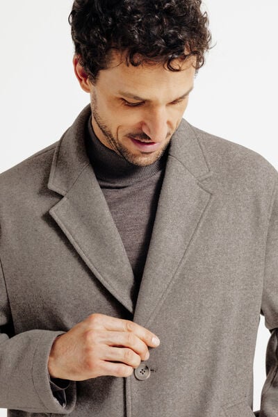 Manteau hiver long col tailleur