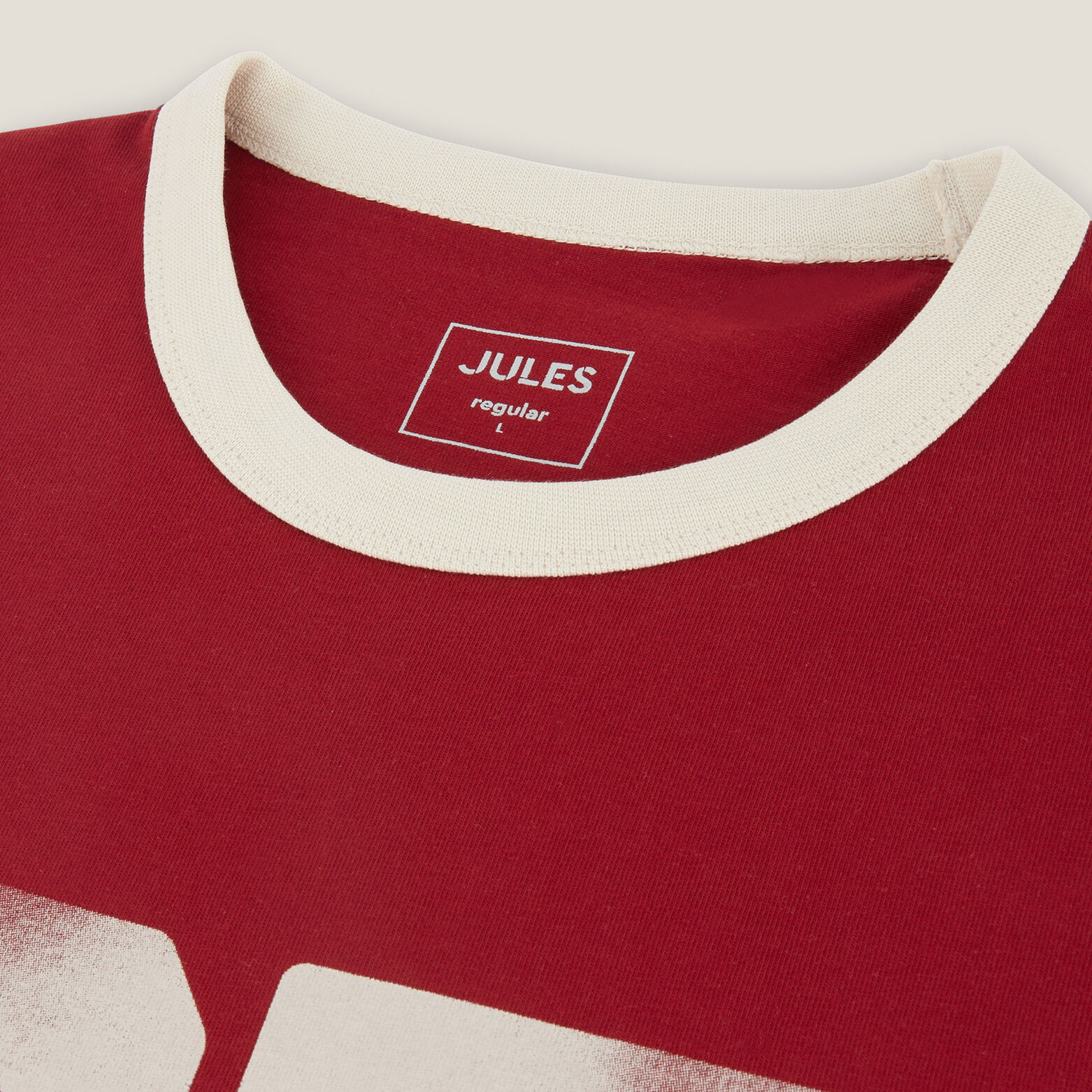 Tee shirt col rond imprim&eacute; colletage contrast&eacute;