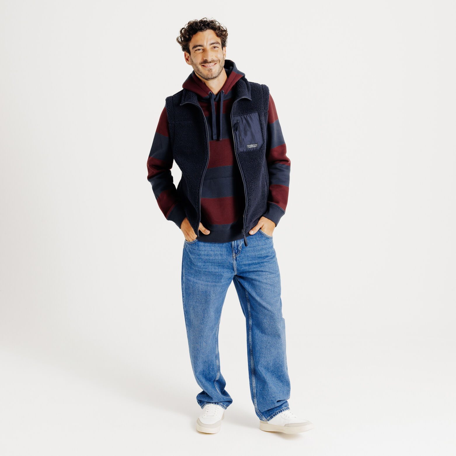 Gestreepte sweater met kap