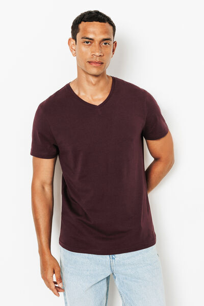 Tee shirt col V en coton