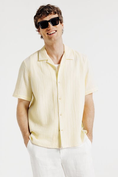 Chemisette en gaze de coton col requin