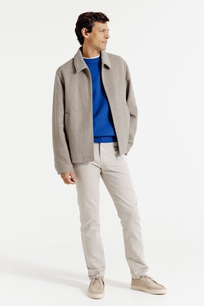 Blouson col chemise zipp&eacute;