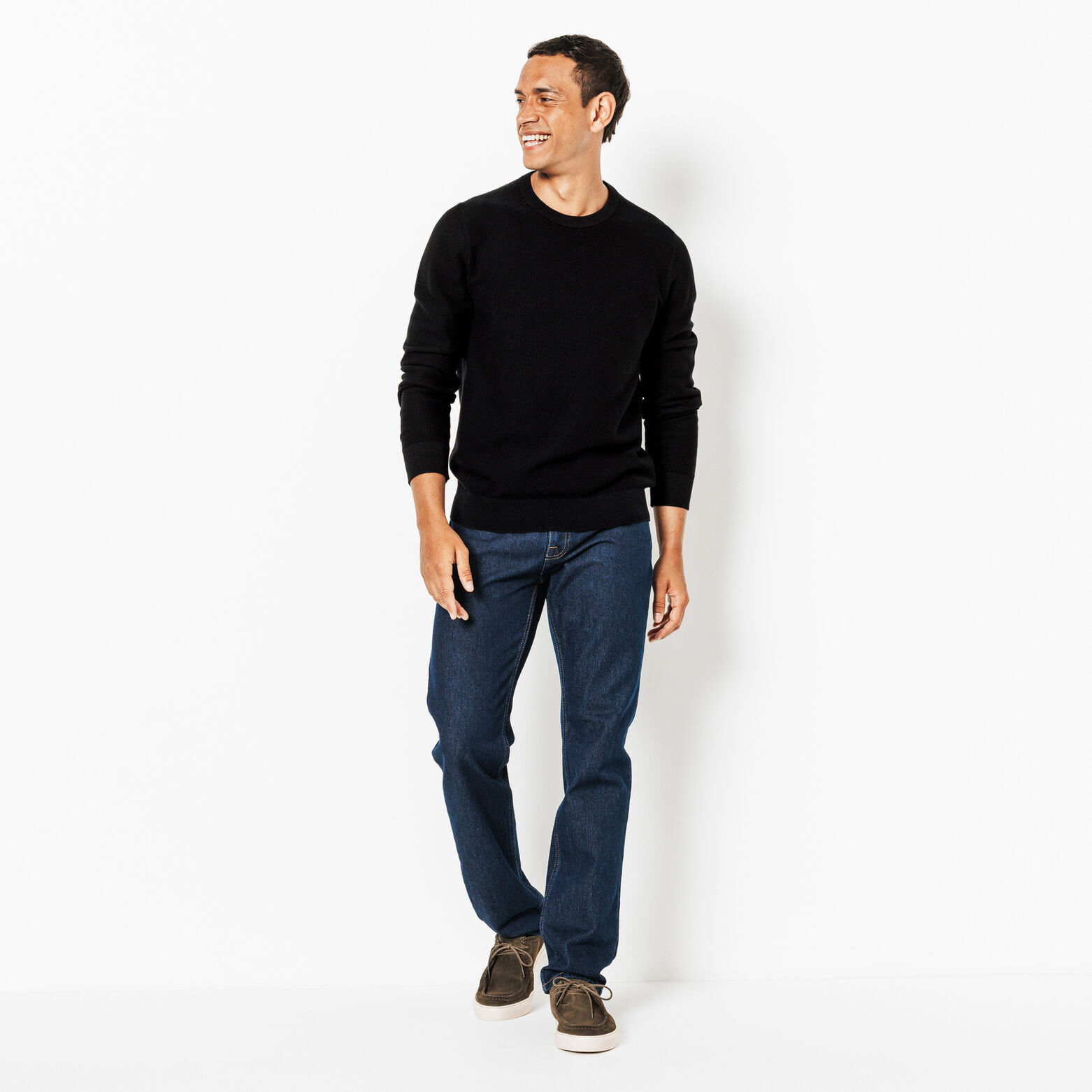 Trui ronde hals in fantasie stekenpatroon