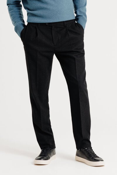 Pantalon chino tapered flanelle