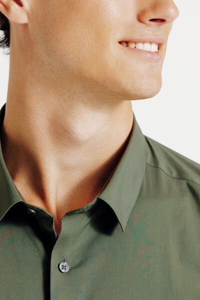 Chemise regular unie coton