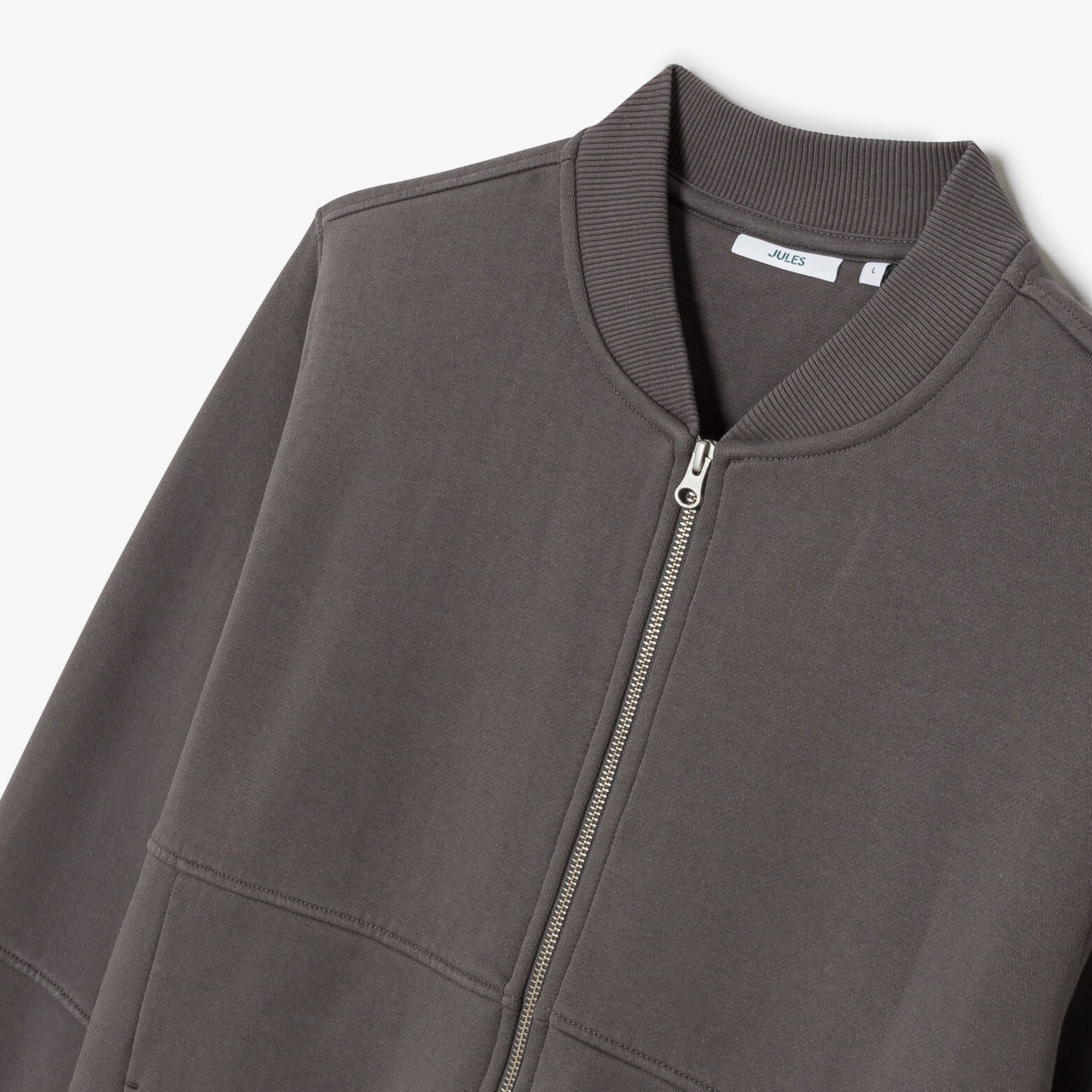 Sweat zipp&eacute; mati&egrave;re effet d&eacute;lav&eacute;