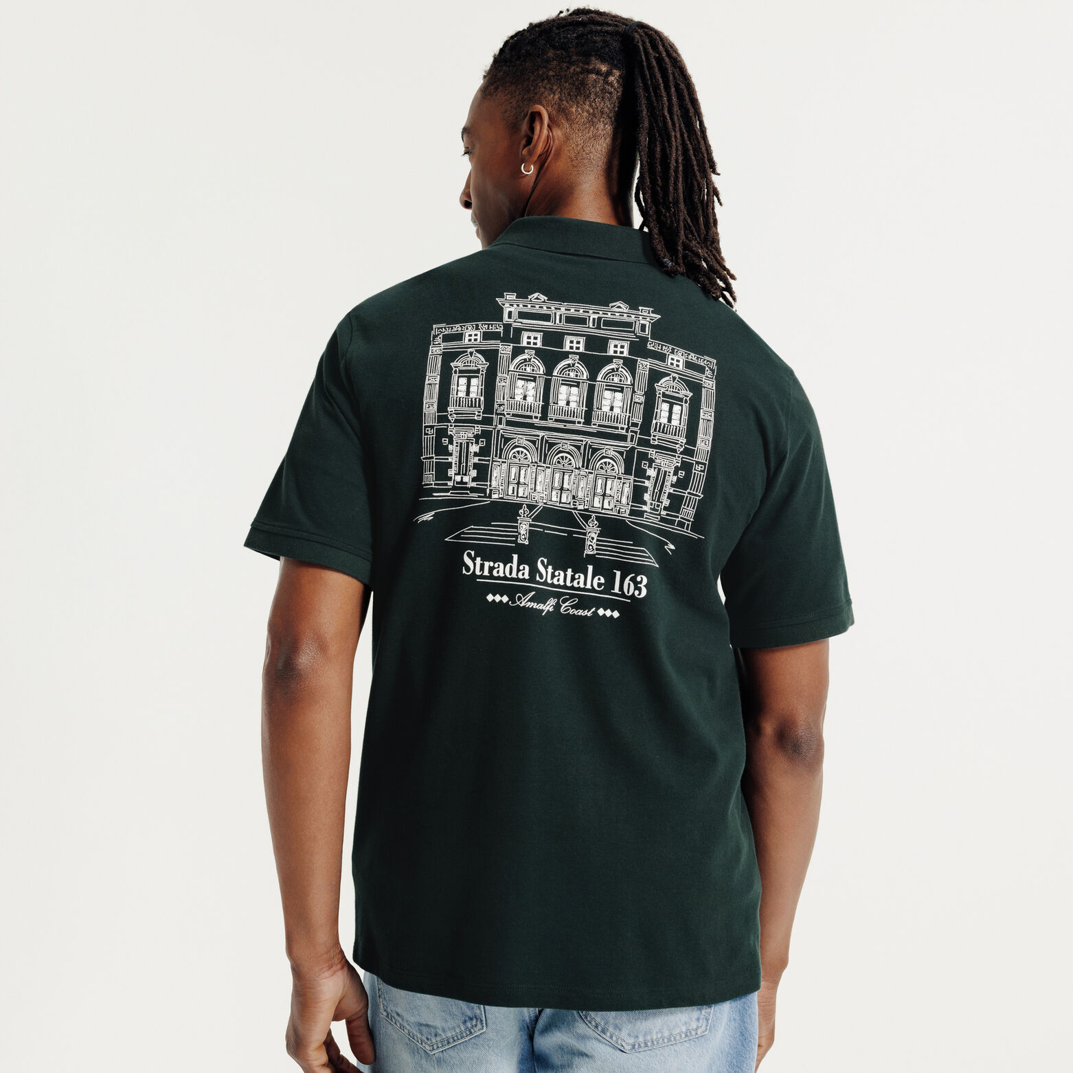 Polo manches courtes imprim&eacute; devant dos