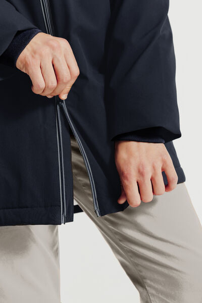 Parka longue &agrave; capuche doubl&eacute;e en sherpa